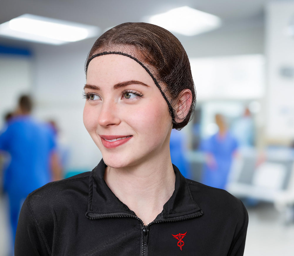SAFEKO 18-inch hairnet next to ruler illustrating fit and generous internal room