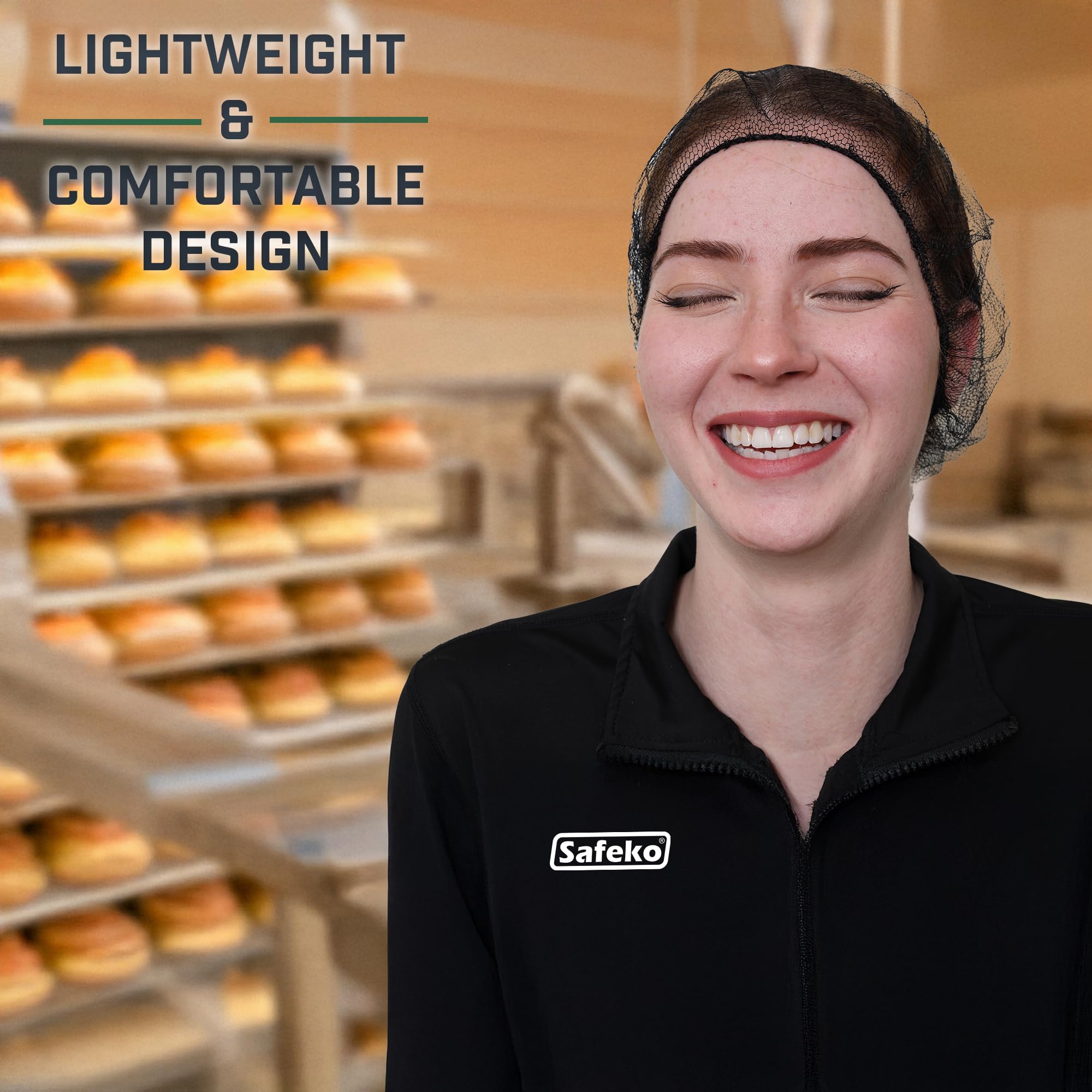 SAFEKO hair net worn by chef keeping hair contained and hygiene maintained