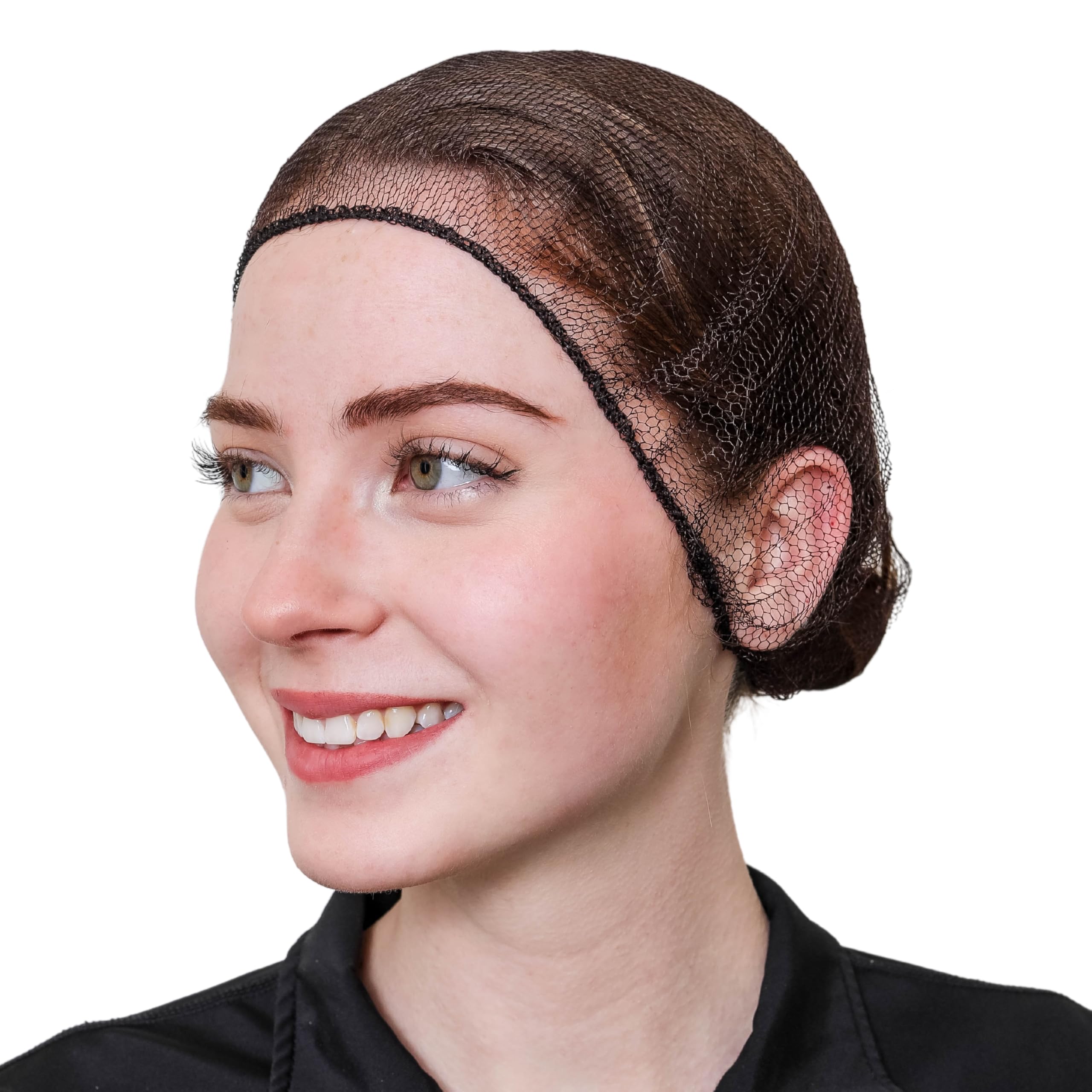 SAFEKO front packaging showing 100-count brown hairnets and clear branding for easy restock