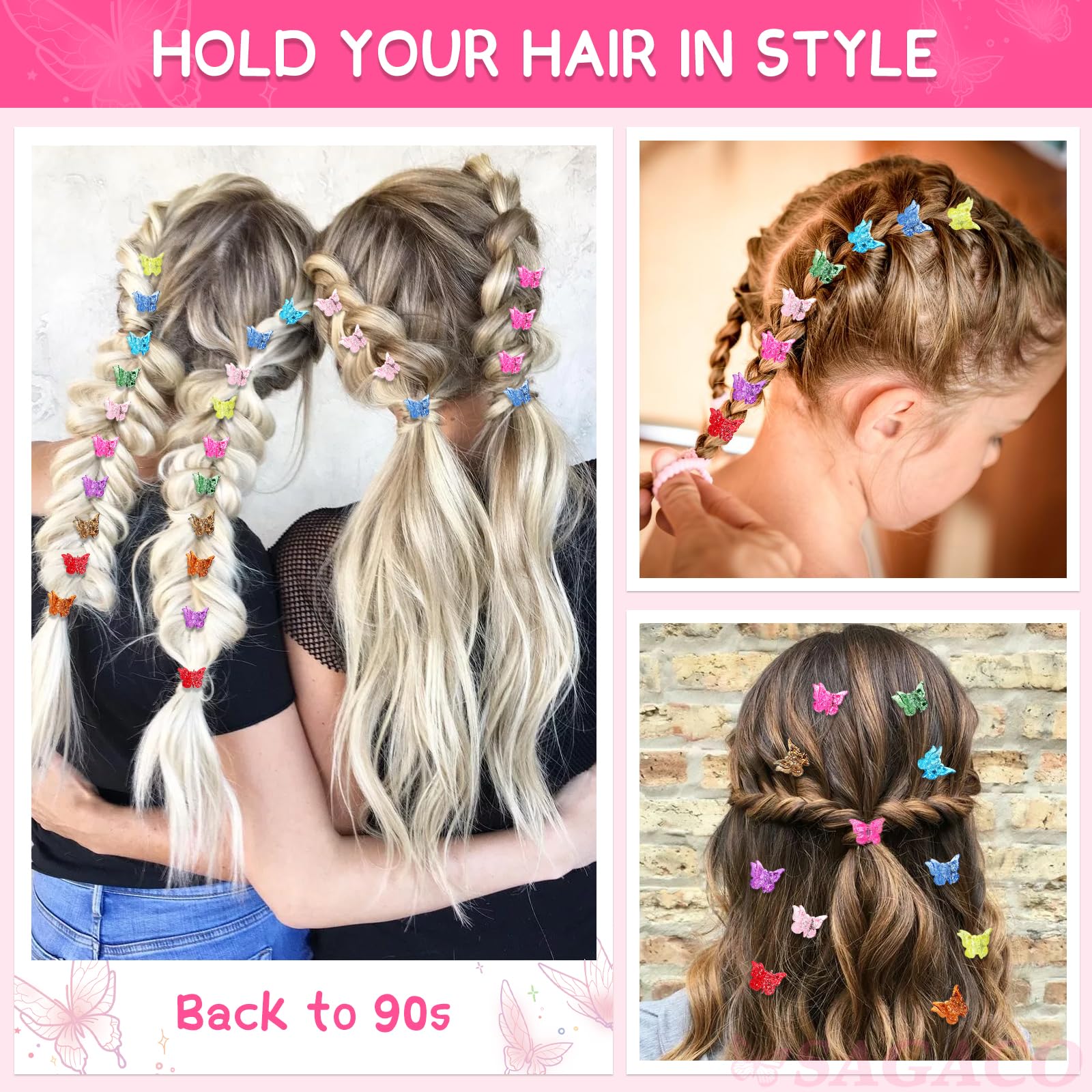sagaco clips placed in braided hairstyle adding sparkle and accents