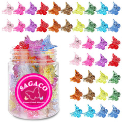 sagaco front packaging showing 50 glitter butterfly clips and variety