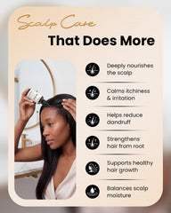 Sahha applied to scalp during massage showing soothing stimulation benefit