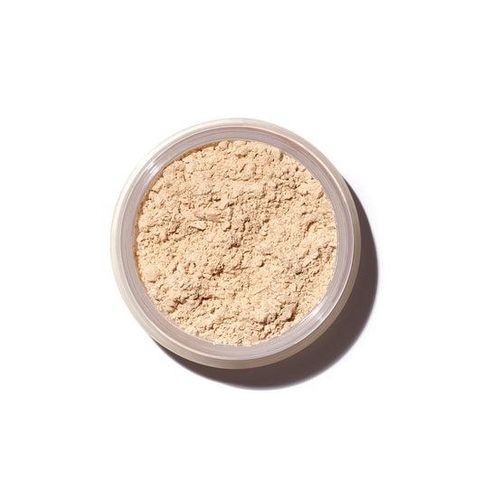 Saie front packaging showing translucent loose powder for long-lasting hold
