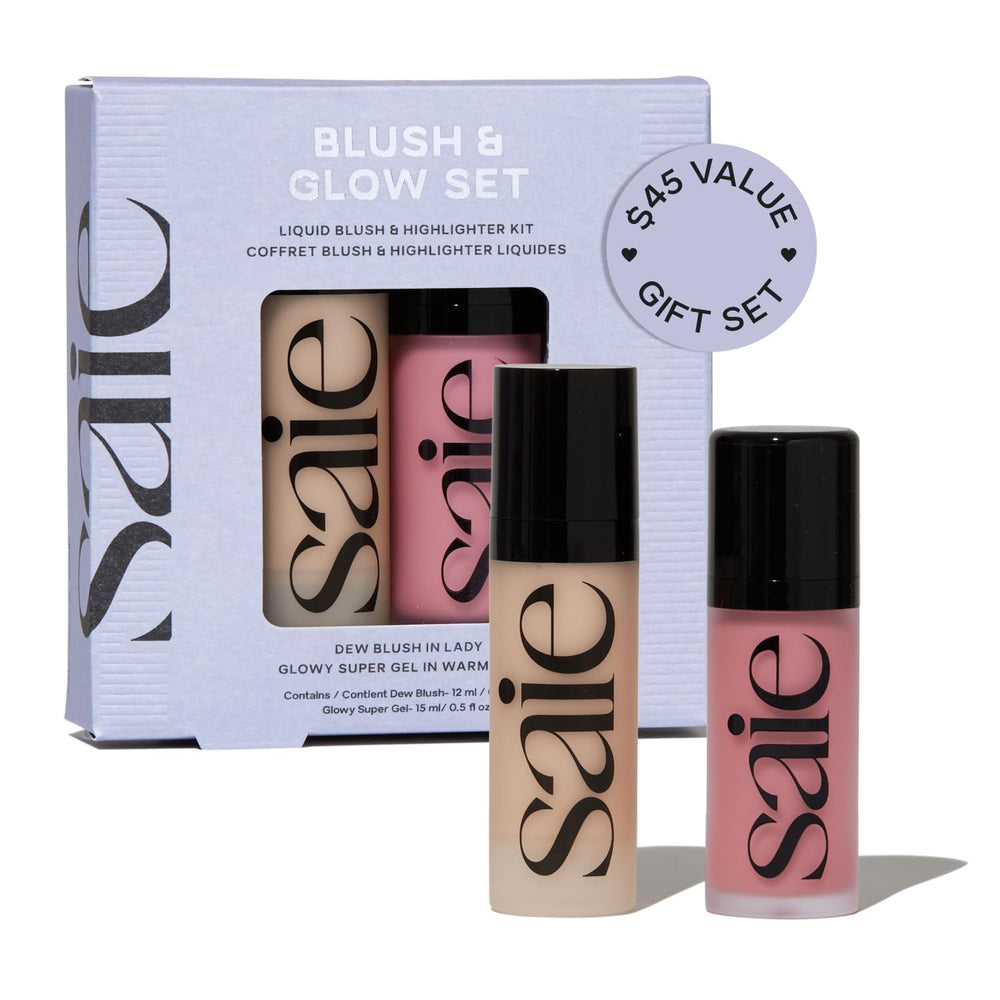 Saie front packaging showing both products for easy gifting and routine