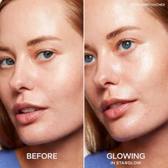 Saie Glowy Duo on vanity in lifestyle setting suggesting everyday use