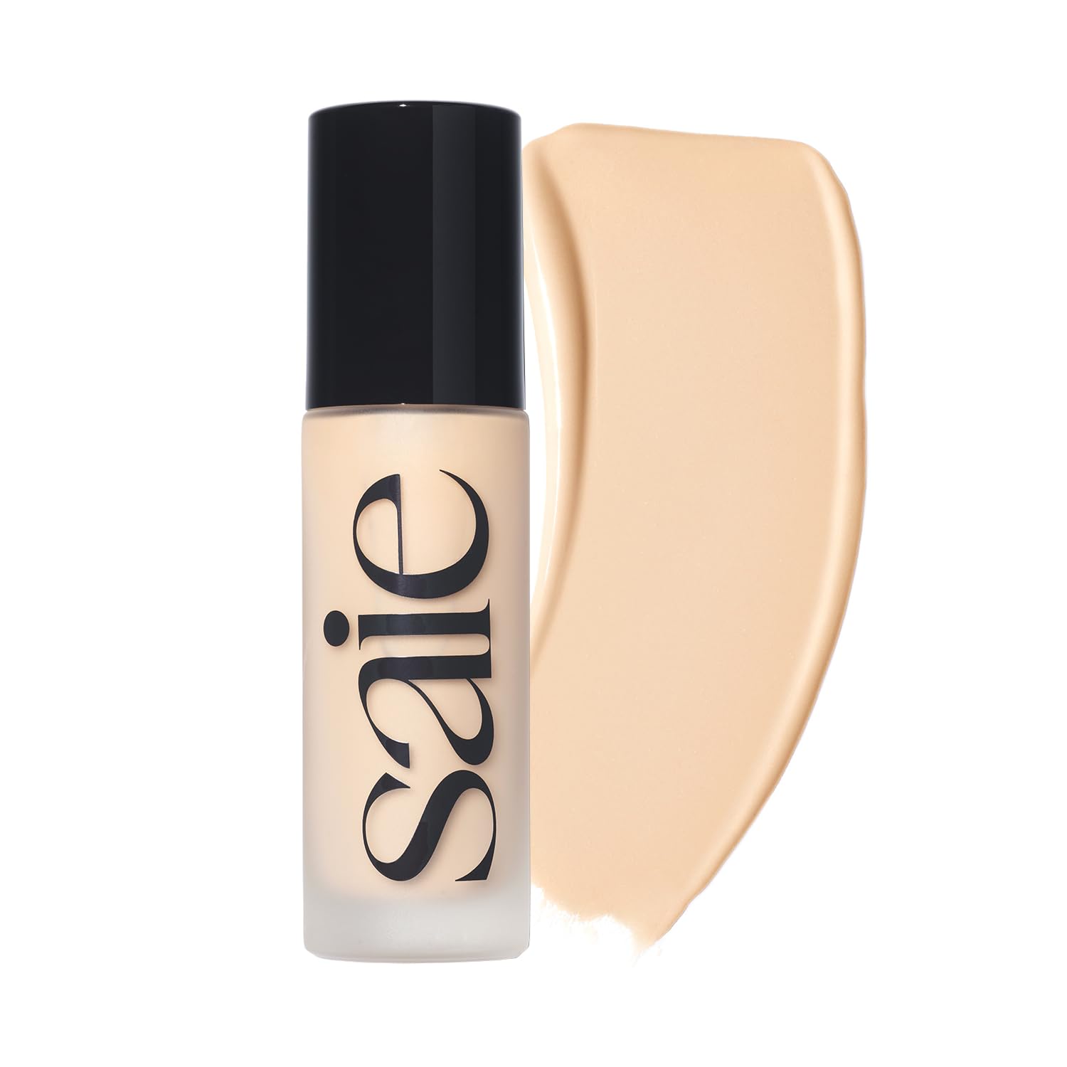 Saie front packaging showing pump bottle and label, reveals product identity and convenience
