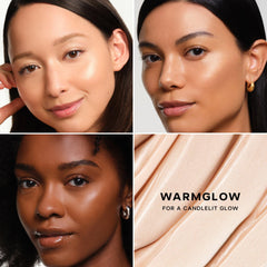 Saie mixed with foundation in bowl showing customizable glow and seamless blend benefit