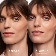 Saie Glowy Super Gel pump dispensing gel demonstrating easy application benefit