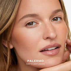 Saie Palermo brush swipe demonstrating smooth blendability benefit