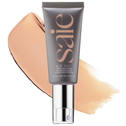 Saie Slip Tint front packaging showing product and shade for easy selection