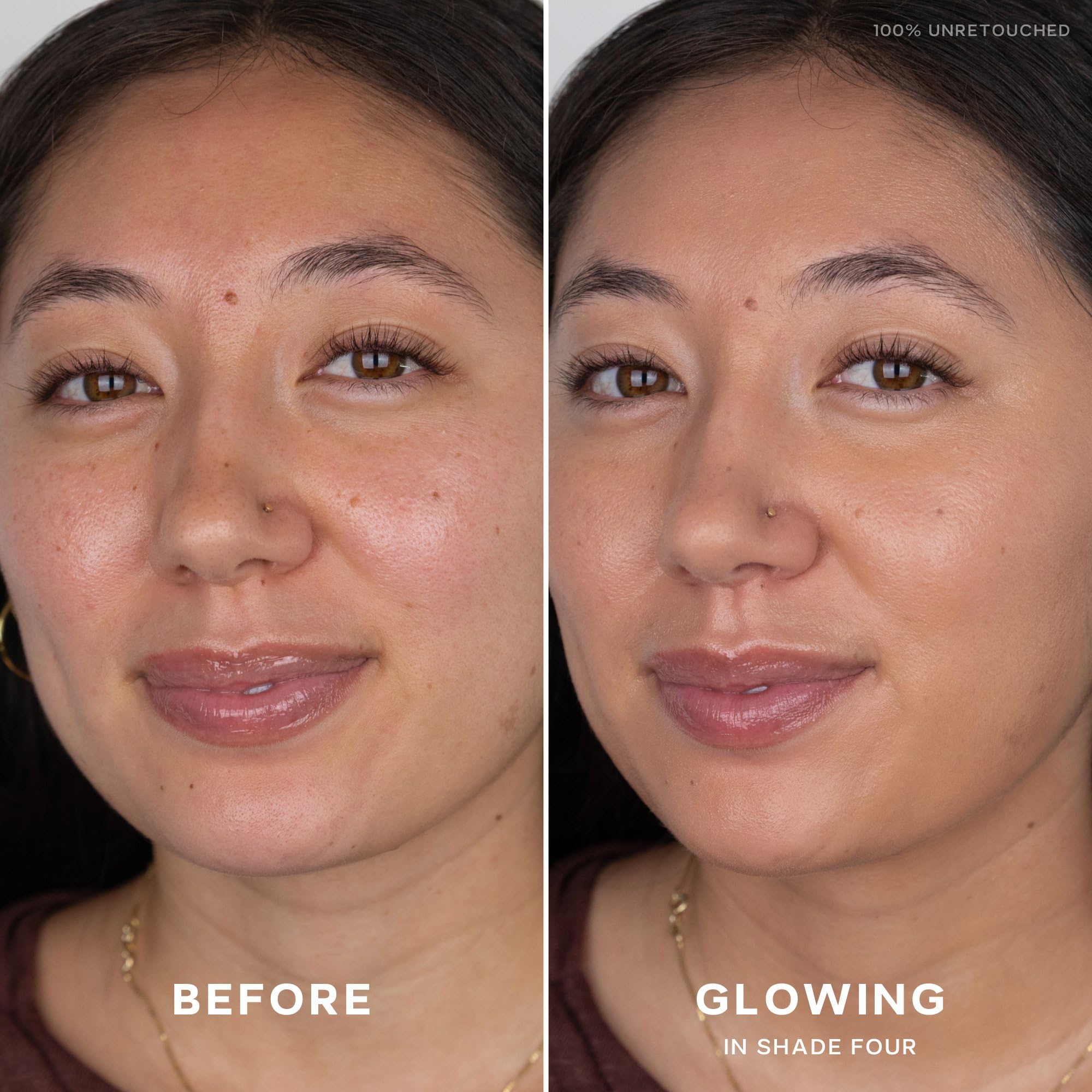 Saie texture close-up revealing hydrating dewy finish benefit