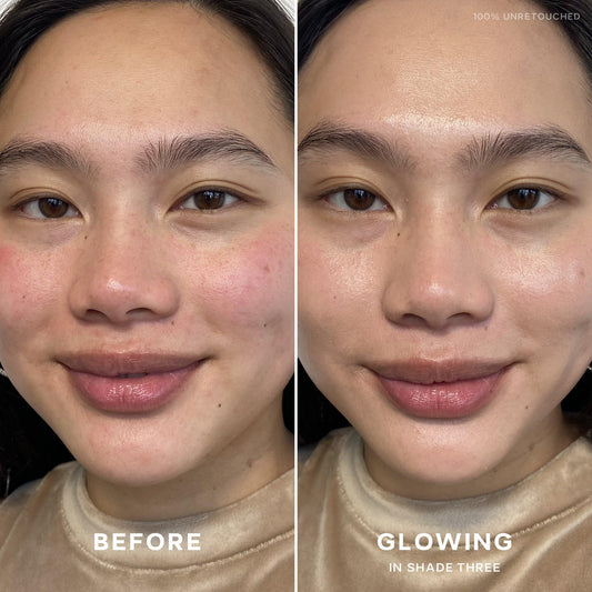 Saie Slip Tint texture swipe highlighting silky, hydrating finish benefit