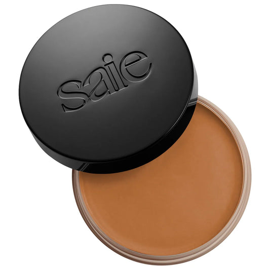 Saie Sun Melt front packaging showing compact design and shade