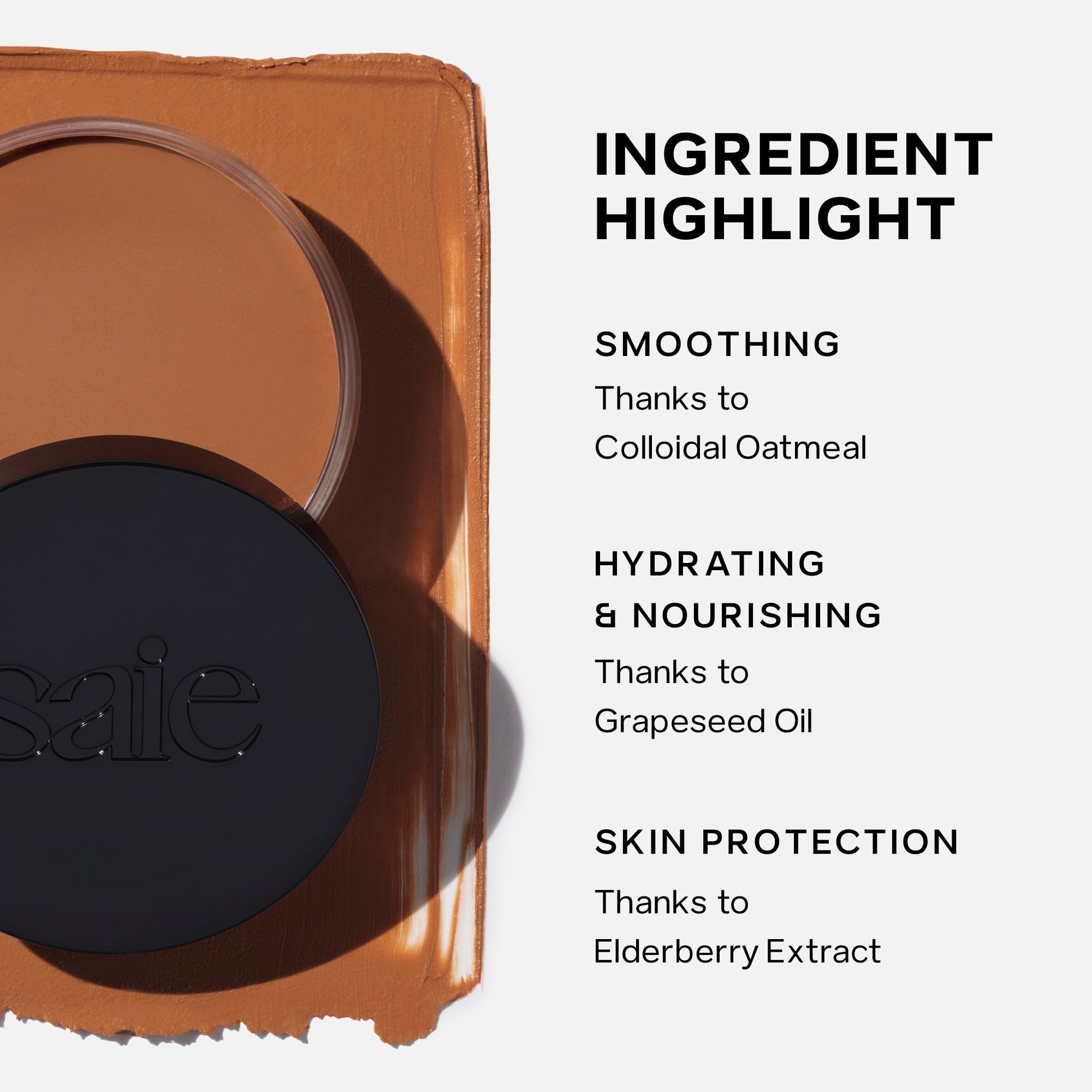 Saie Sun Melt worn in outdoor lifestyle shot, shows natural sun-kissed effect