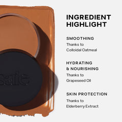 Saie Sun Melt worn in outdoor lifestyle shot, shows natural sun-kissed effect
