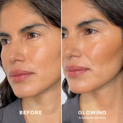 Saie close-up of Sun Melt texture highlighting creamy balm blendability benefit