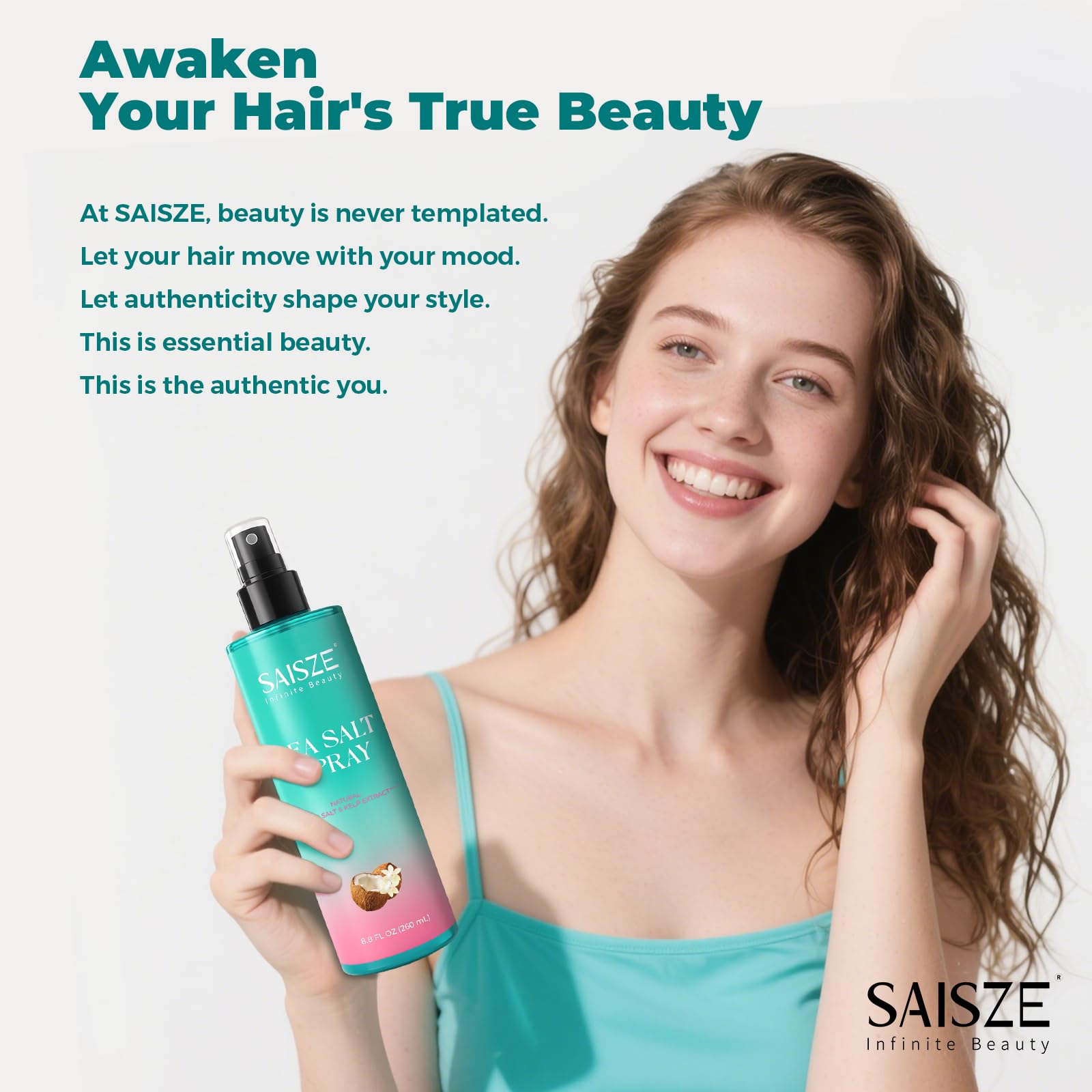 SAISZE before and after image showing fuller hair and natural waves