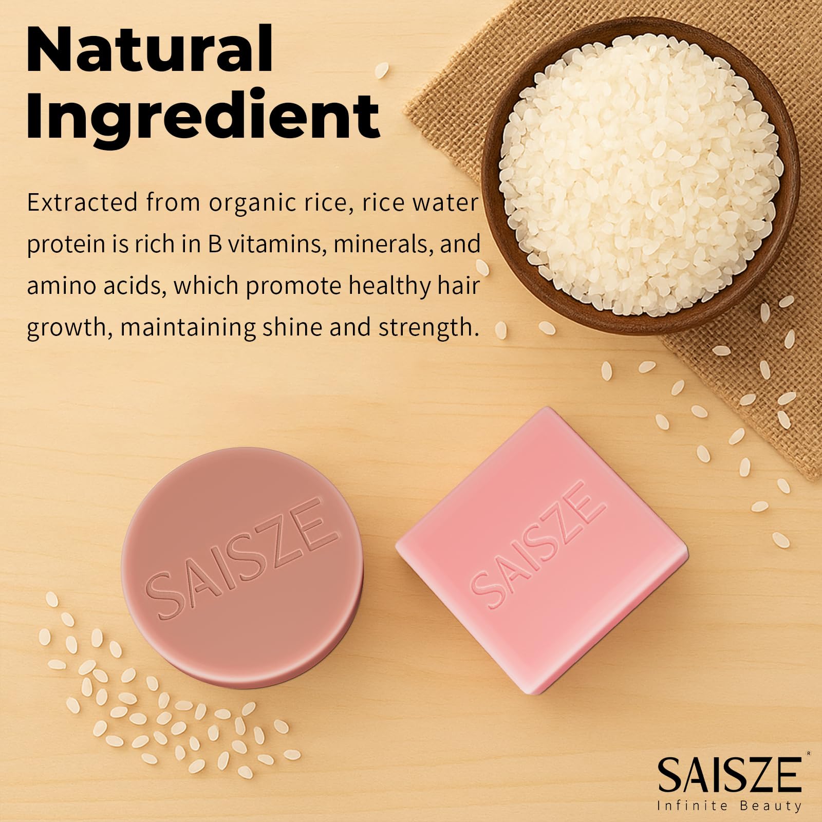 SAISZE conditioner bar close texture highlighting creamy moisturizing feel