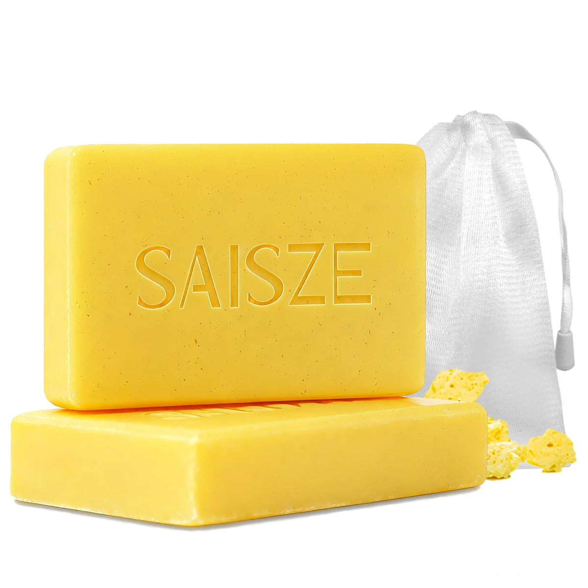 SAISZE front packaging showing two 4 oz bars and benefits