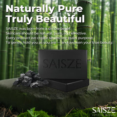 SAISZE activated charcoal and glycerin ingredients displayed for transparency