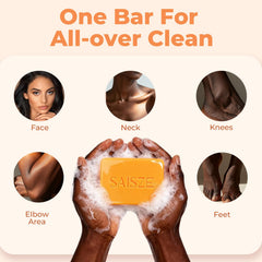 SAISZE turmeric and shea butter ingredients promoting even tone