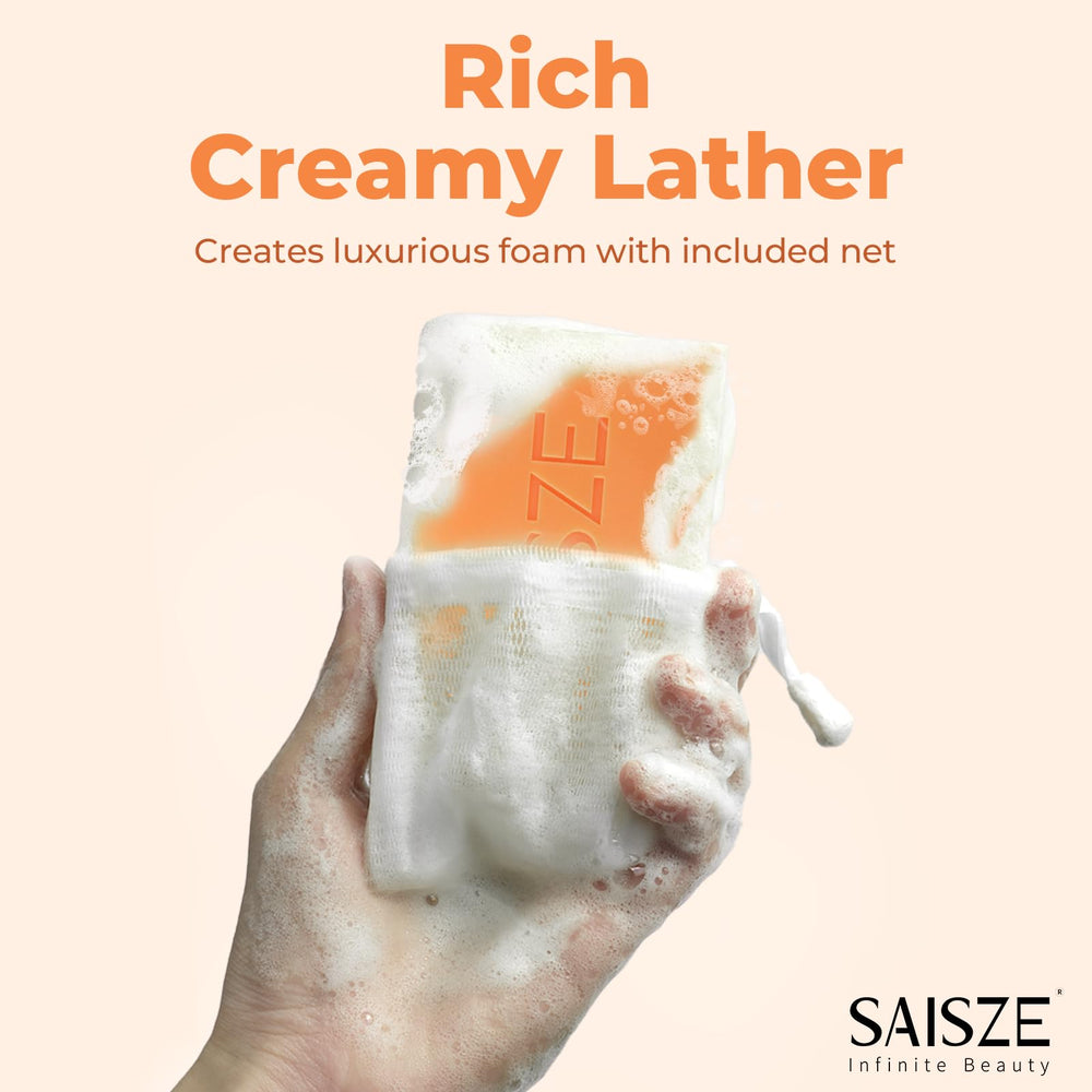 SAISZE soap label detail showing active ingredients and instructions
