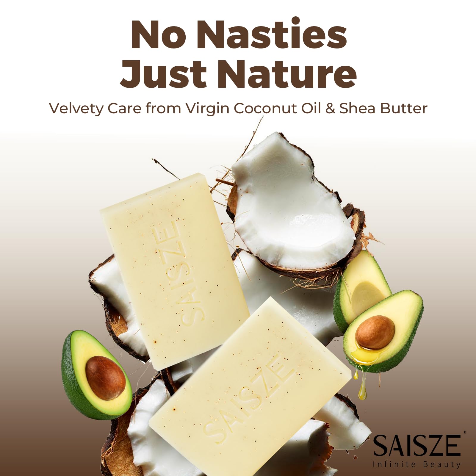 SAISZE rich lather from bar producing dense foam for effective cleansing