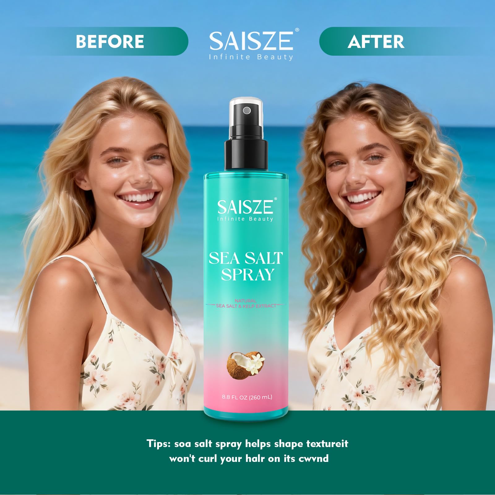 SAISZE textured curls photo highlighting increased volume and definition