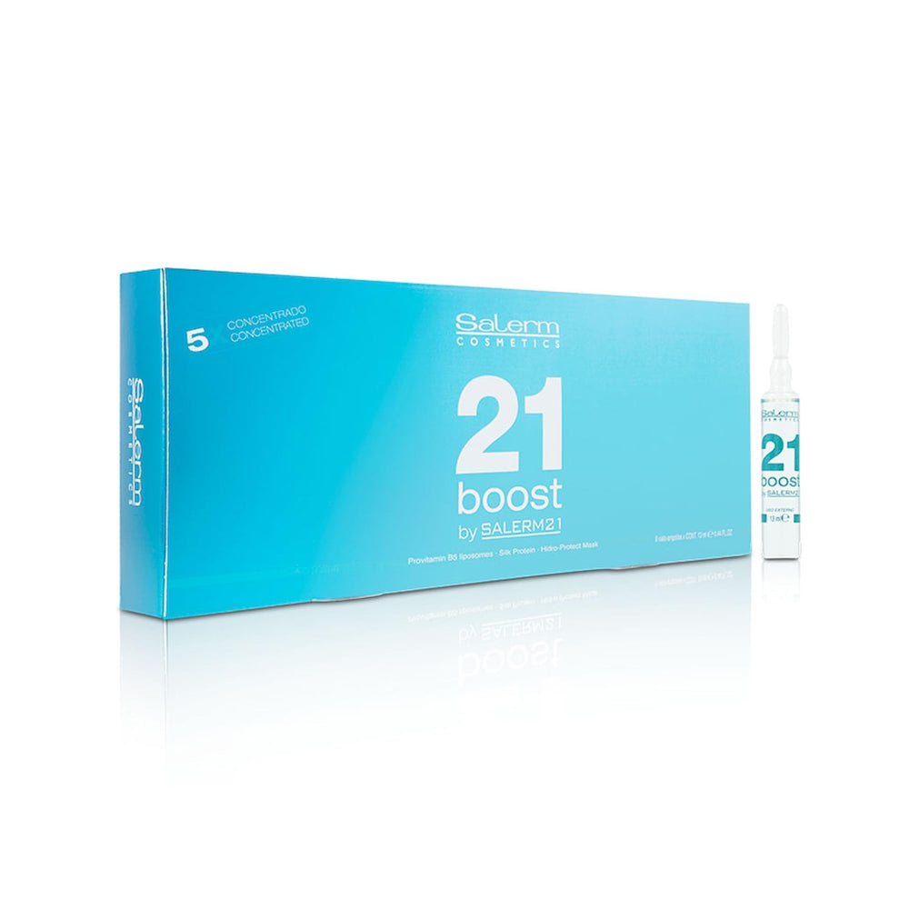 SALERM front packaging showing eight ampoules and product benefit