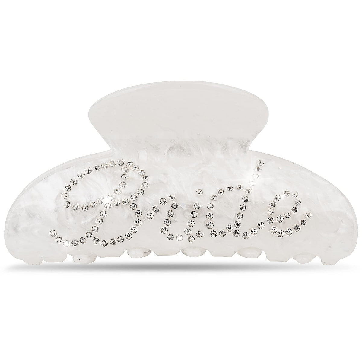 Saliyaa bride clip front view showing clean white logo and bridal flair