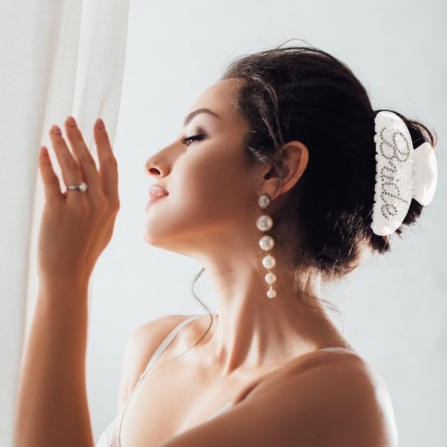 Saliyaa bride clip in hair style displaying secure hold and photo-ready look