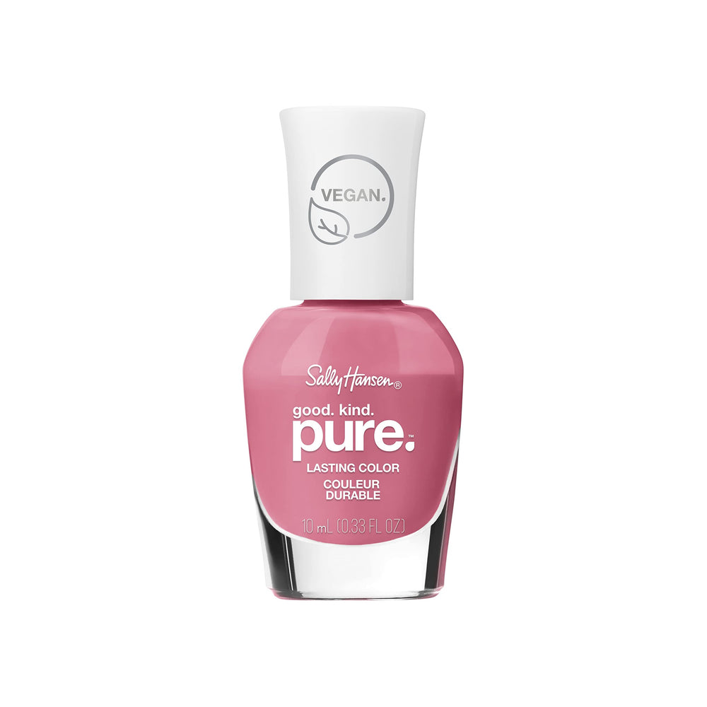 Sally Hansen bottle front packaging showing mauve-pink color and vegan badge