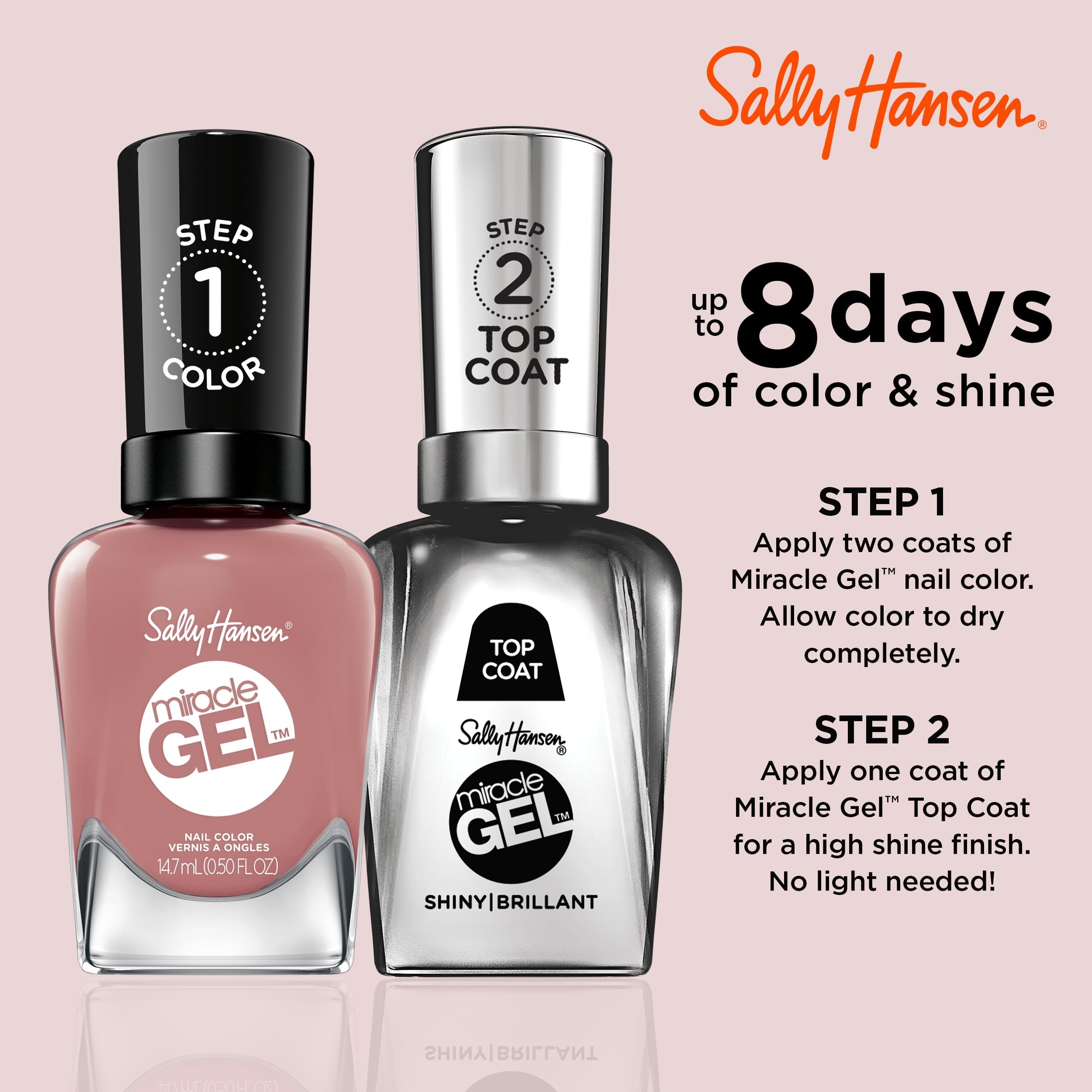 Sally Hansen brush stroke swatch demonstrating opaque coverage and smooth application benefit