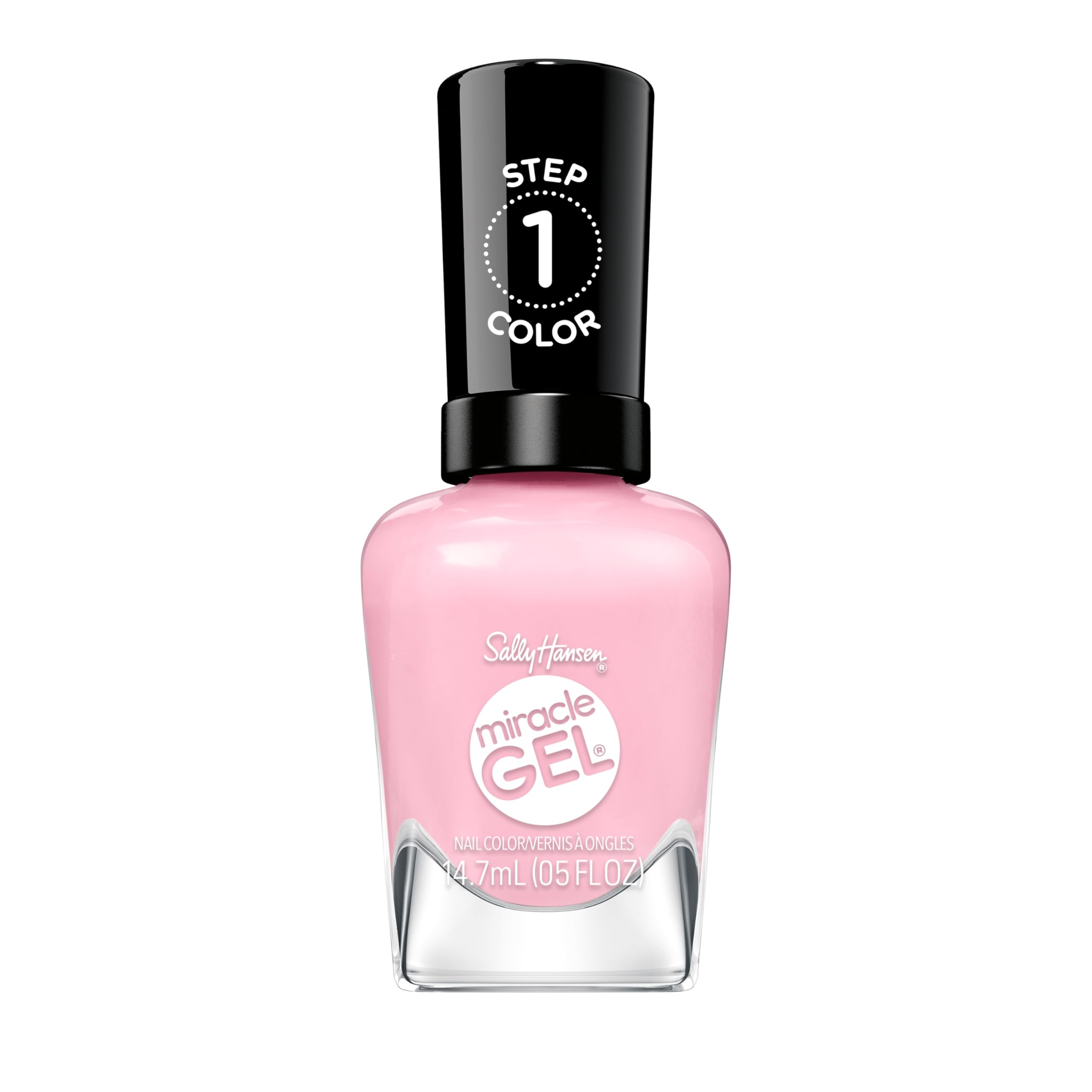 Sally Hansen bottle front view showing blush crush shade and clear branding for color choice