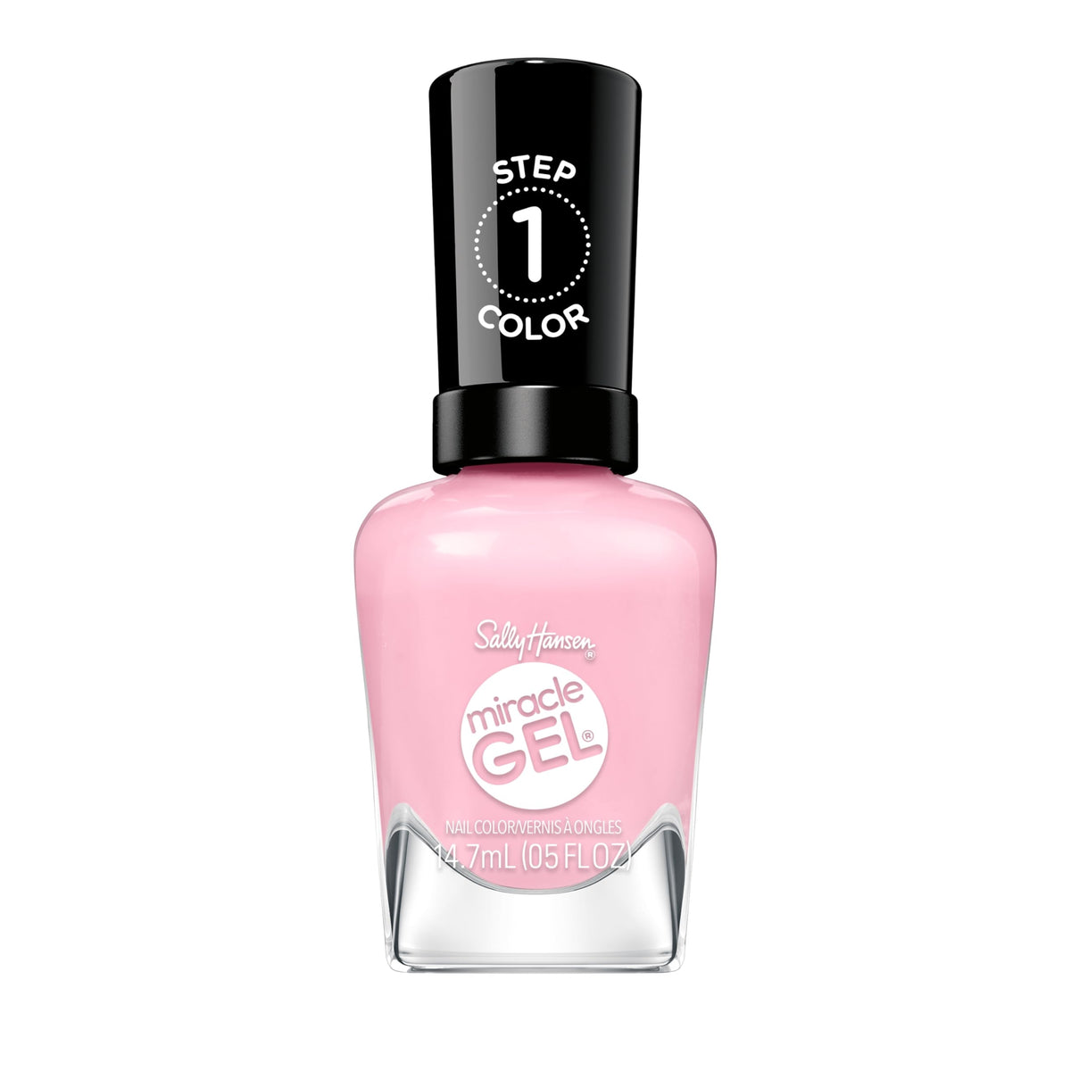 Sally Hansen bottle front view showing blush crush shade and clear branding for color choice