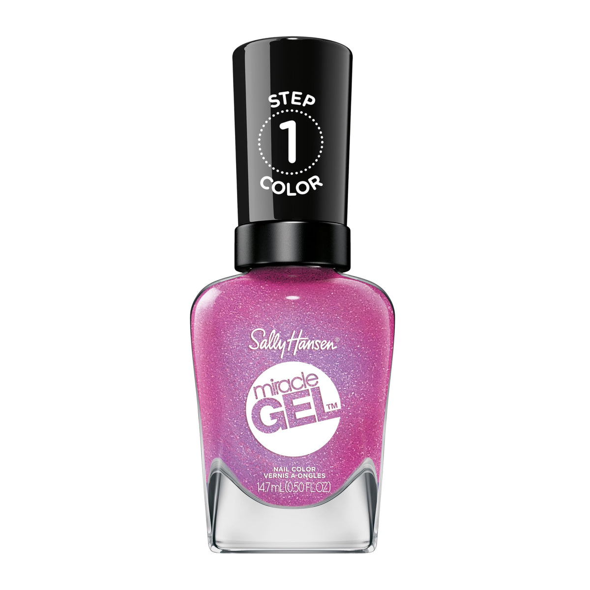 Sally Hansen front-facing bottle showing color and label, clear product identification and appeal