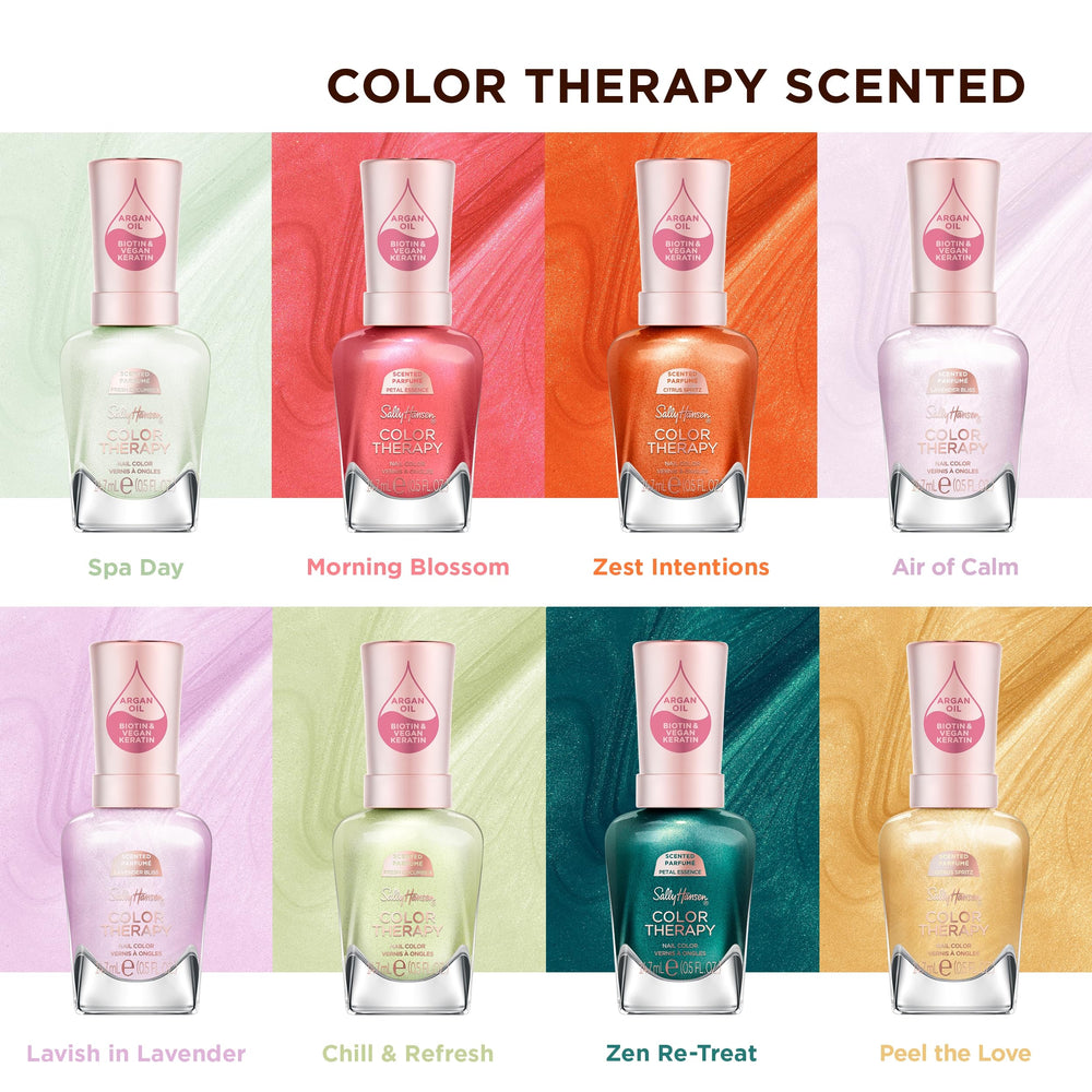 Sally Hansen paired with Color Therapy top coat for extended wear benefit