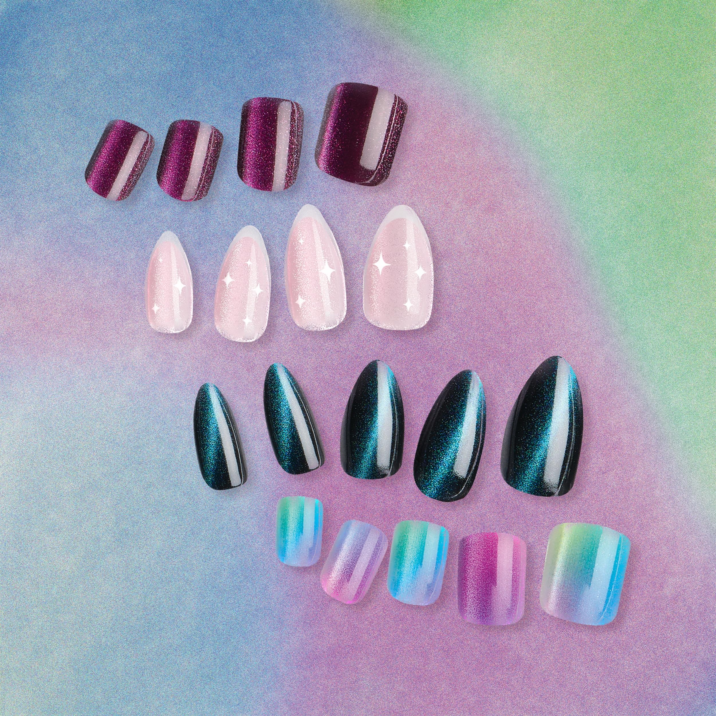 Sally Hansen hands applying a press-on nail demonstrating simple step-by-step use