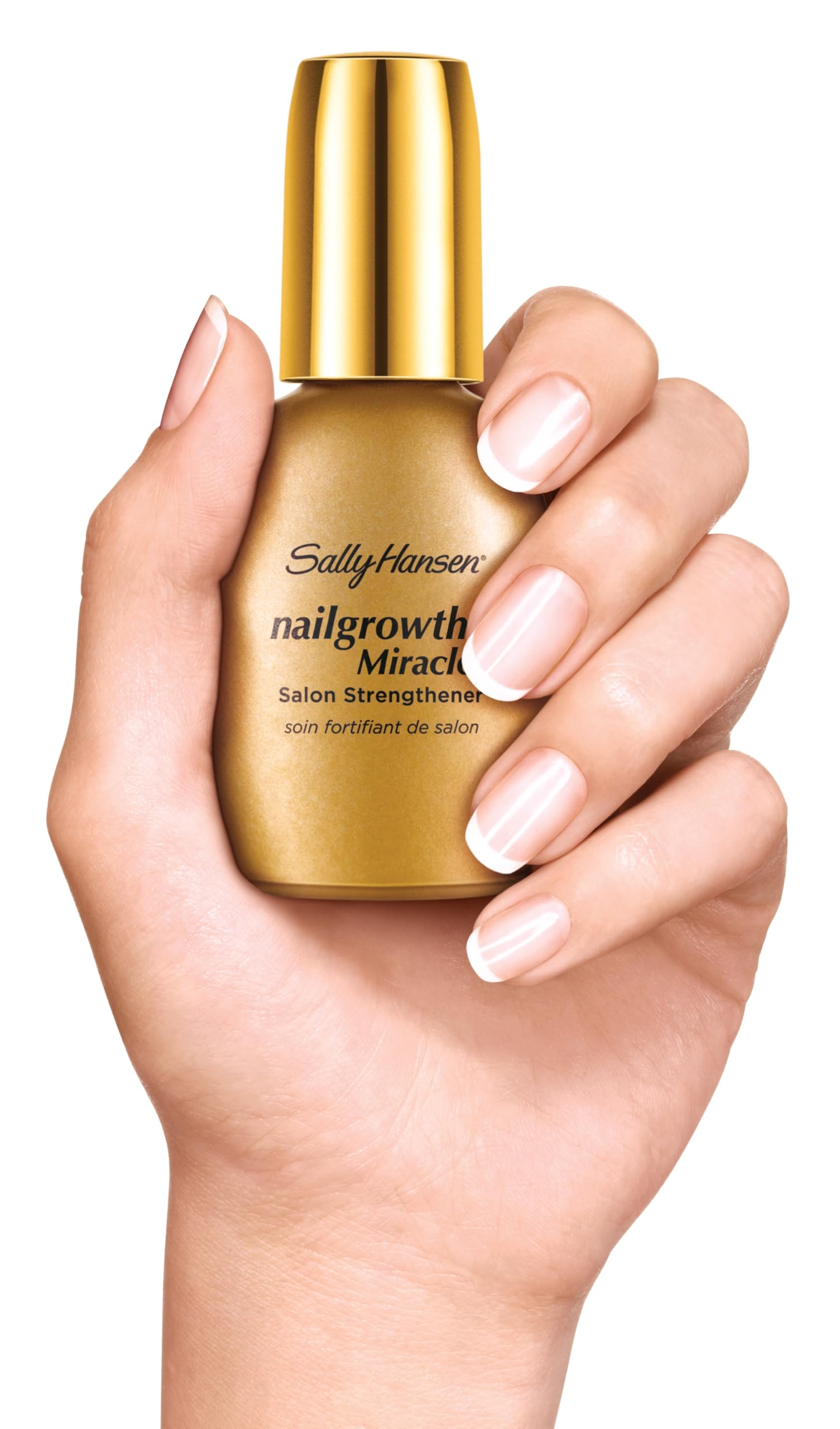 Sally Hansen applied to a fingernail demonstrating strengthened appearance