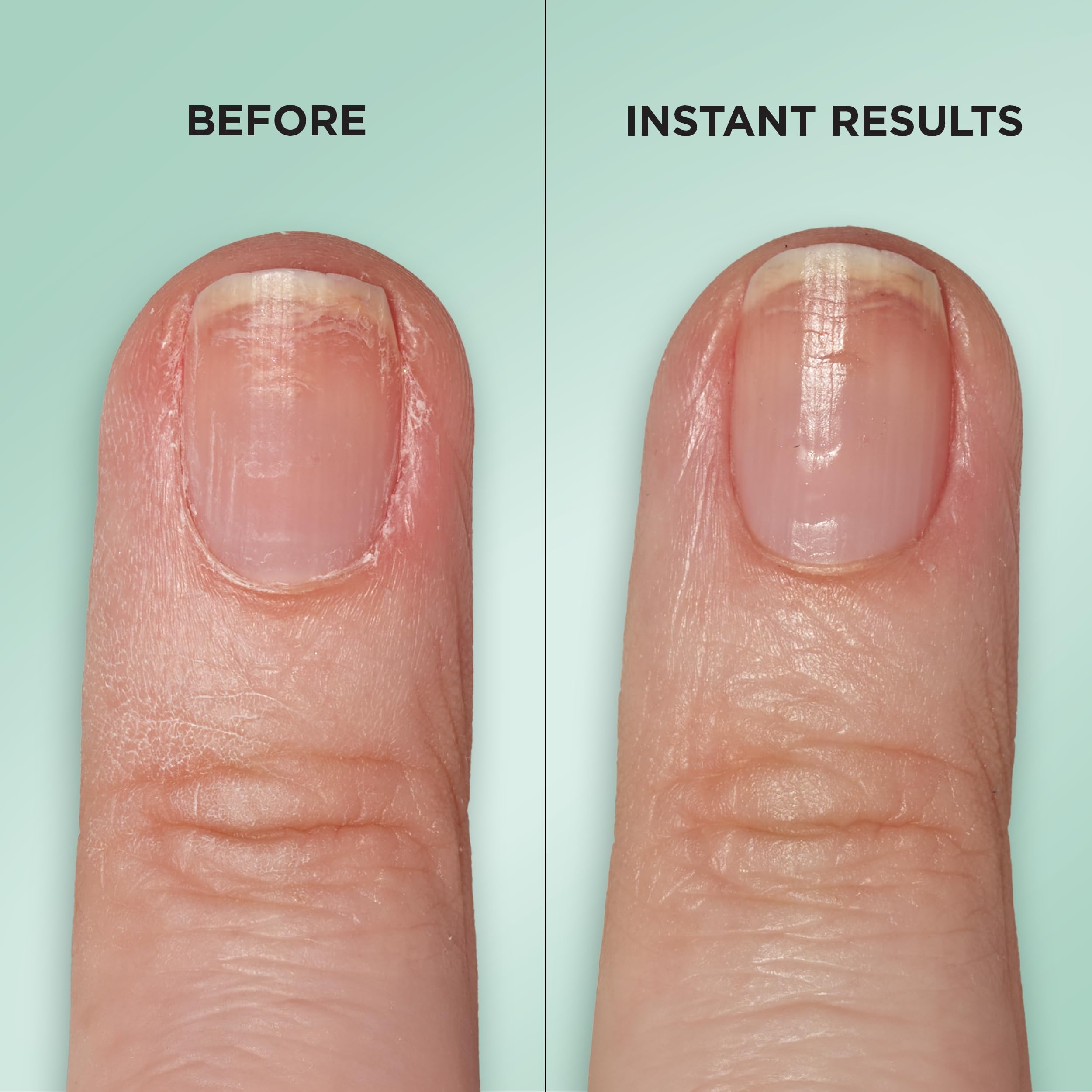 Sally Hansen applying serum to nail for instant smoothing and protection