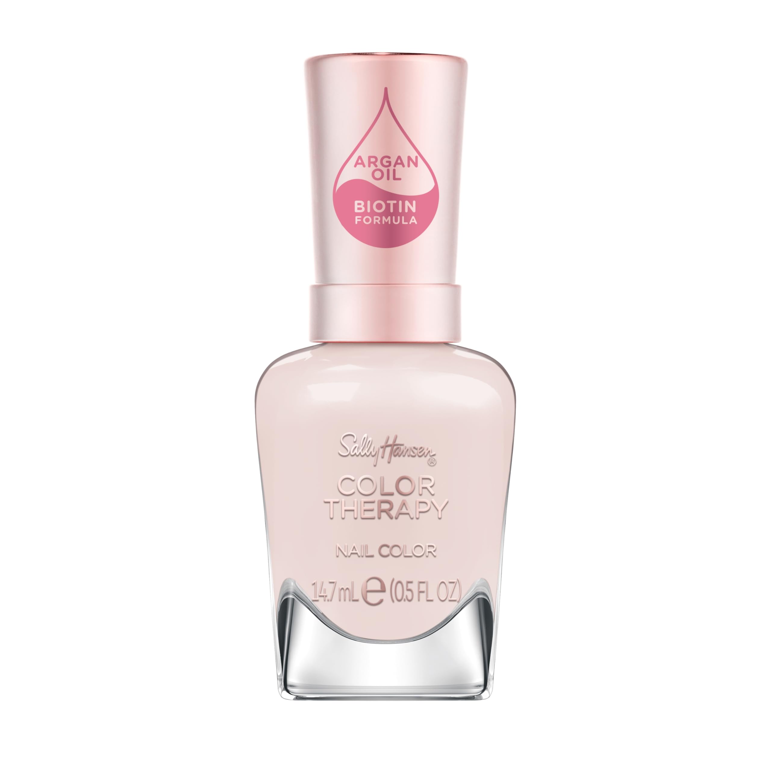 Sally Hansen bottle front showing Bare Kiss shade and glossy finish benefit