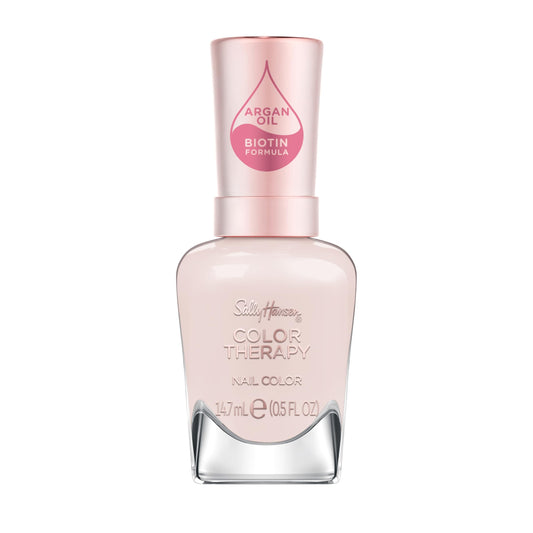 Sally Hansen bottle front showing Bare Kiss shade and glossy finish benefit