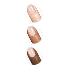 Sally Hansen base coat brush applying smooth clear coat for even coverage and easy use