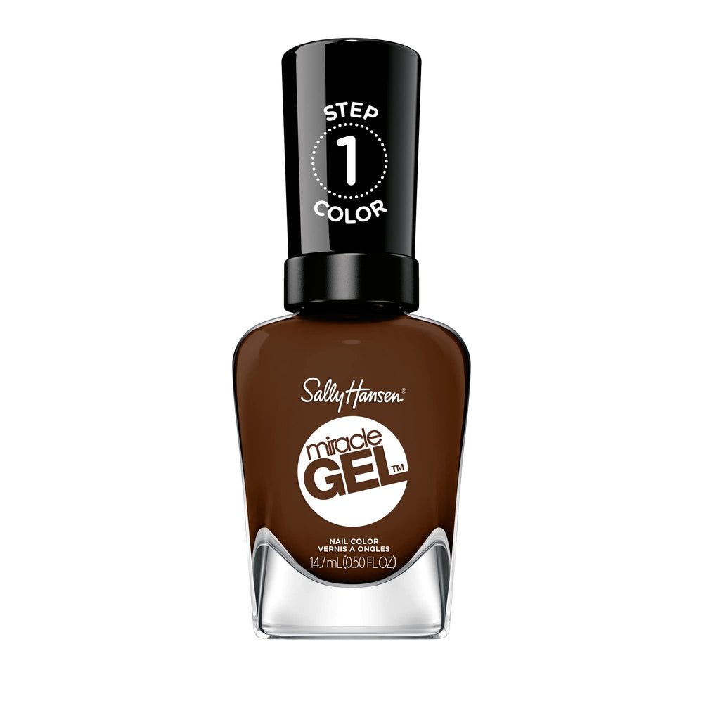 Sally Hansen front bottle showing rich dark brown color and easy application