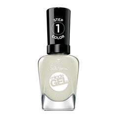Sally Hansen bottle front view showing mint green shade and salon finish