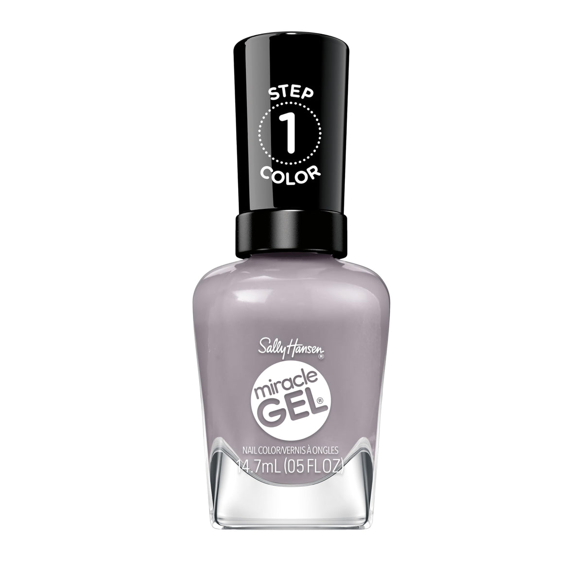 Sally Hansen bottle front view showing Fog-et Me Not shade and salon finish