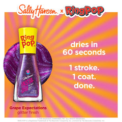 Sally Hansen bottle label detail showing 3-in-1 formula and quick-dry benefit