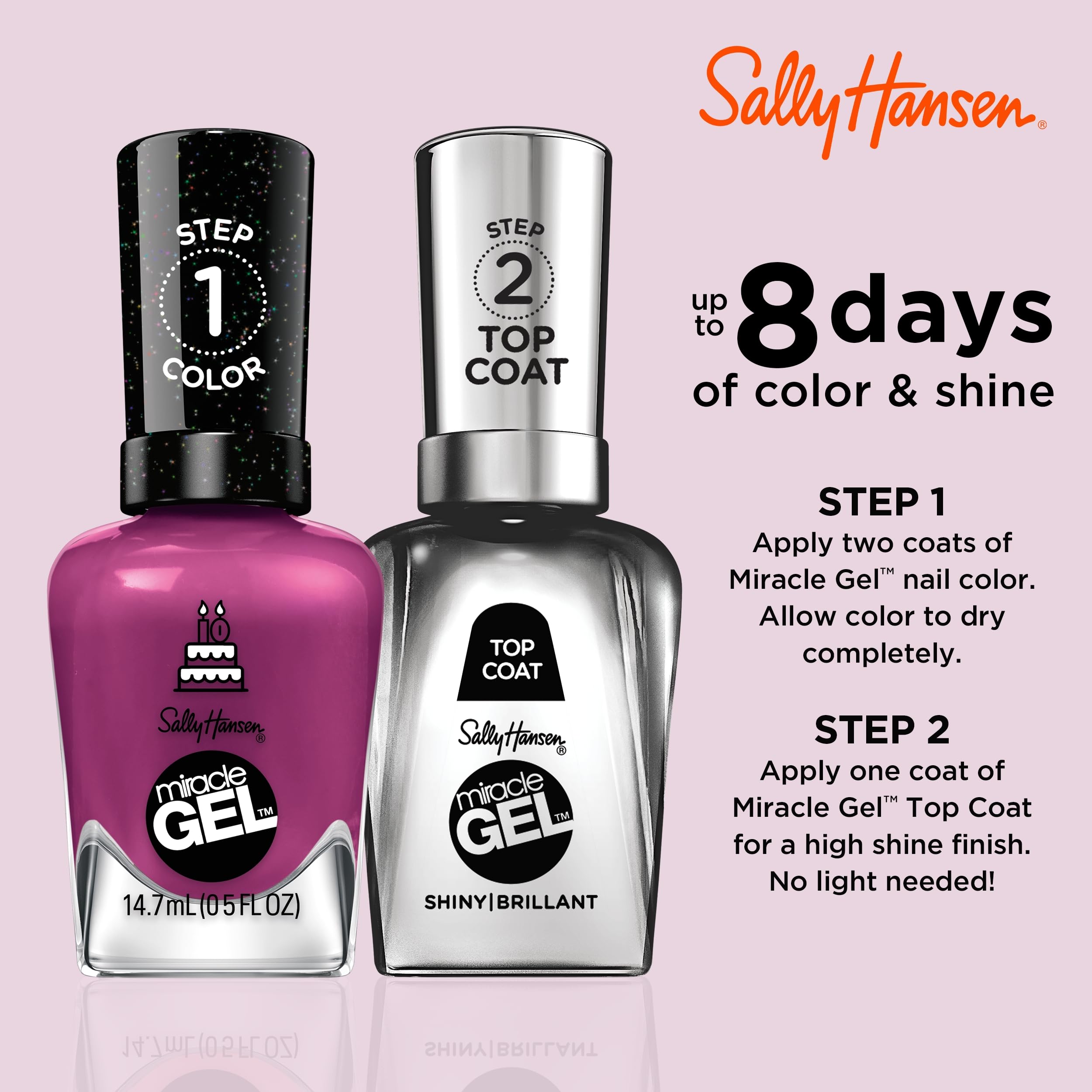 Close-up of Sally Hansen Brewberry bottle glass highlighting rich pigment and smooth texture