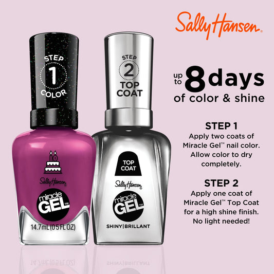 Close-up of Sally Hansen Brewberry bottle glass highlighting rich pigment and smooth texture