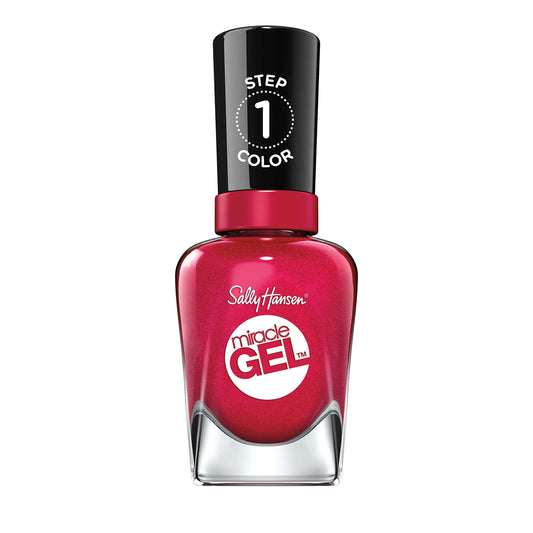 Sally Hansen brush stroke texture of Bordeaux Glow showing smooth coverage benefit